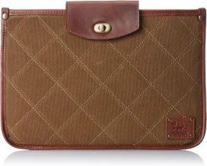 Will Leather Goods Men's 13 Inch Turn Lock Laptop Sleeve, Tobacco, One Size