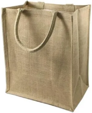 Wine Bag Store, Jute Burlap Six Bottle Wine Gift Tote Bags, Size 8" x 12" x 14" by SHOPINUSA
