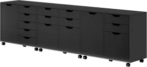 Winsome Wood Halifax 3-Pc Cabinet Set with File Drawer, Black