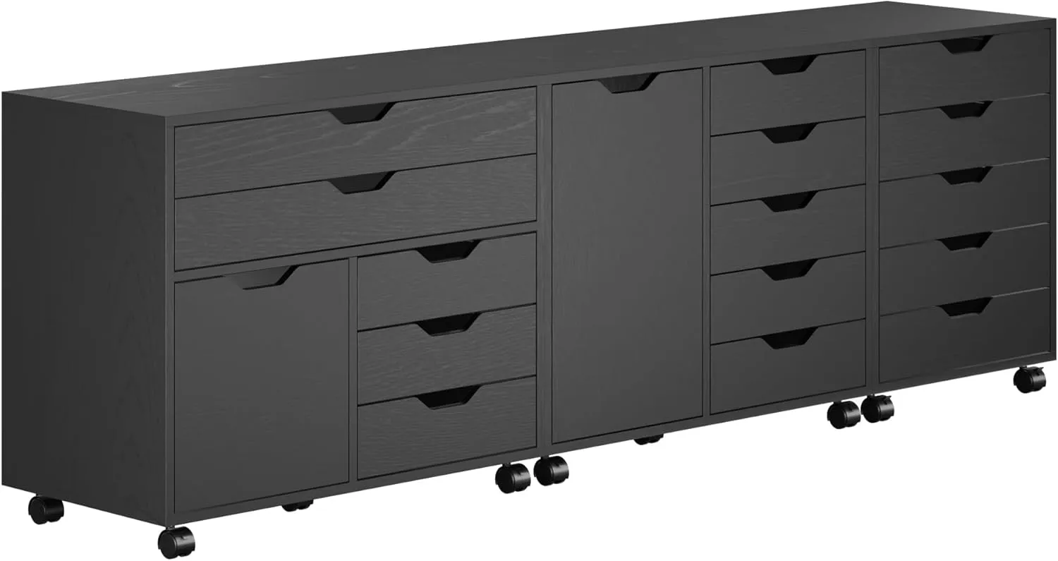 Winsome Wood Halifax 3-Pc Storage Cabinet Set, Black