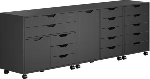 Winsome Wood Halifax 3-Pc Storage Cabinet Set, Black