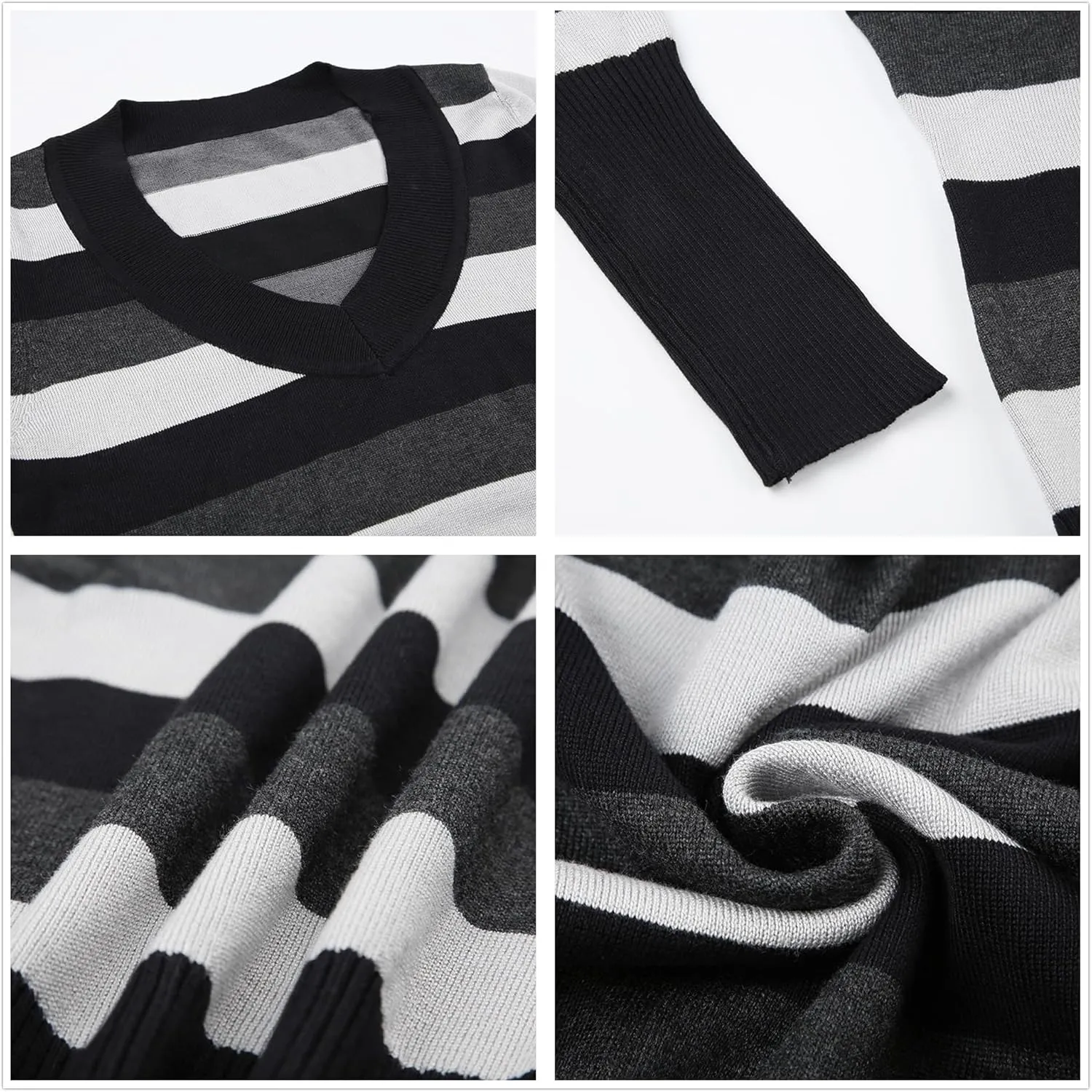 Winter 90s Grunge Aesthetic Streetwear Sweater Retro Y2k Vintage Gothic Loose Women Knit Pullover Striped Jumper