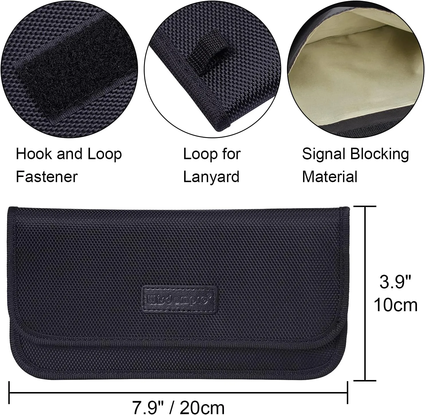 Wisdompro Faraday Bag, RFID Signal Blocking Bag Shielding Pouch Wallet Case for Cell Phone Privacy Protection and Car Key FOB