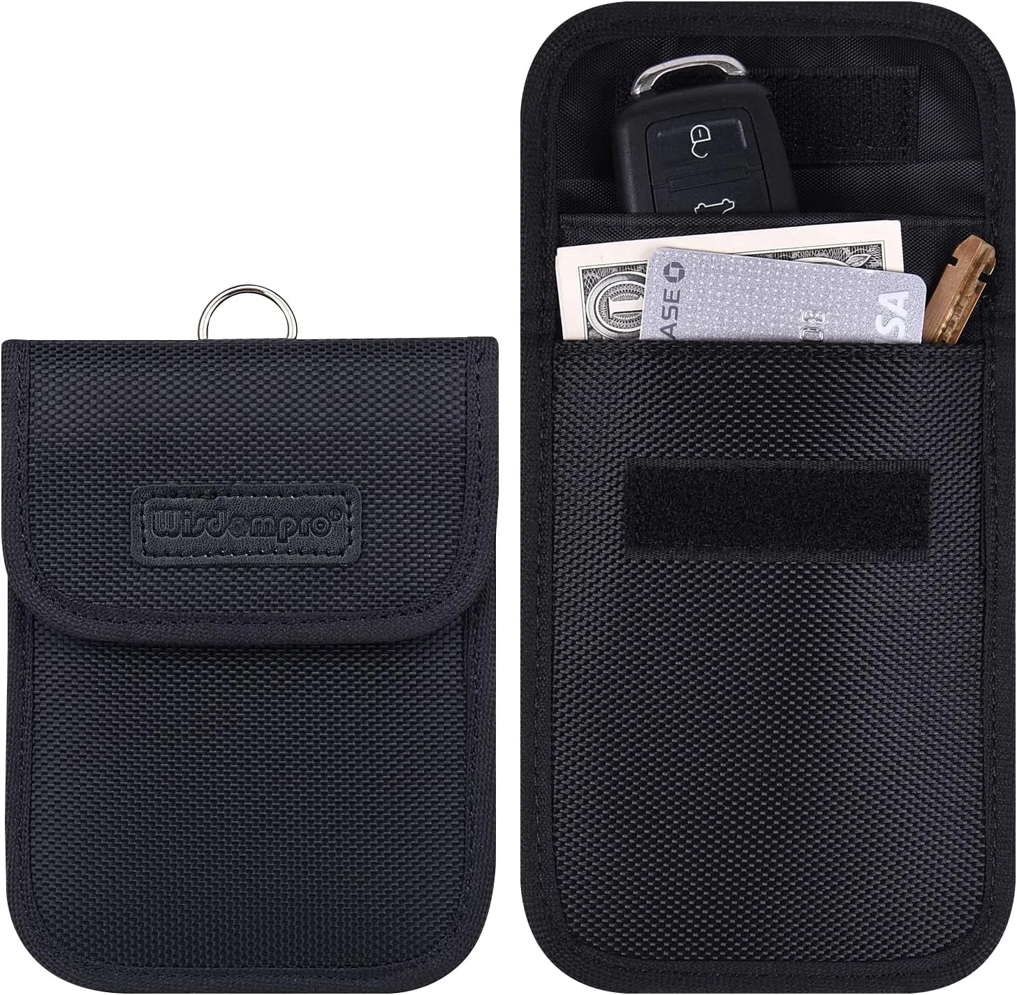 Wisdompro RFID Key FOB Protector for Car Key Signal Blocking, WP4697 Faraday Bag for Anti-Hacking, Anti-Theft Pouch