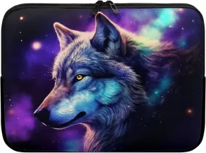 Wolf Printed Laptop Briefcase for Women Men, Waterproof Laptop Case Bag Laptop Case for 12 Inch, Lightweight Computer Carrying Cover with Zipper for Office Business Traveling