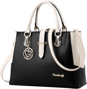 Women Fashion Girls Retro Solid Cat Fringe Shoulder Zip Tote Handbag Bags Elegant Retro Women Tote Bag (Black, One Size)