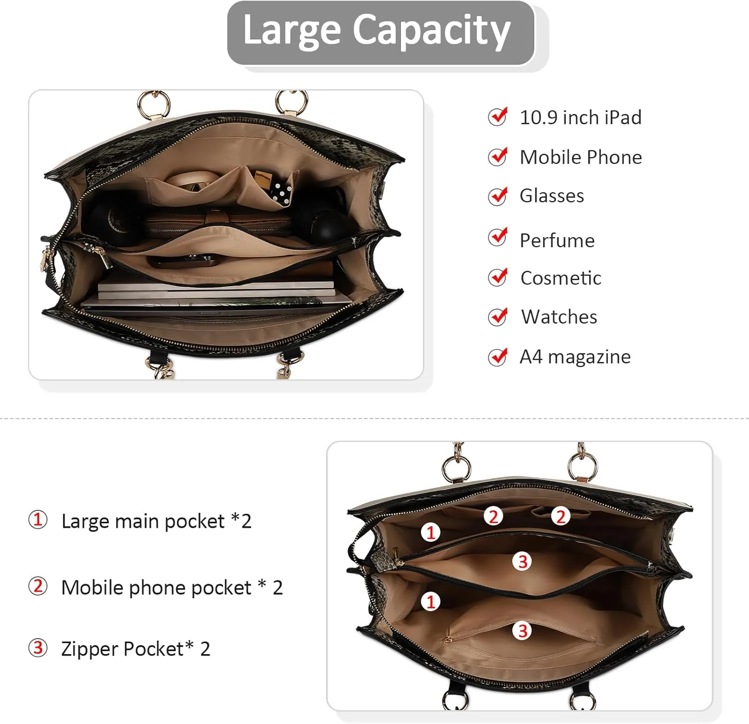 Women Fashion Handbags Color Block Ladies Shoulder Bag Casual