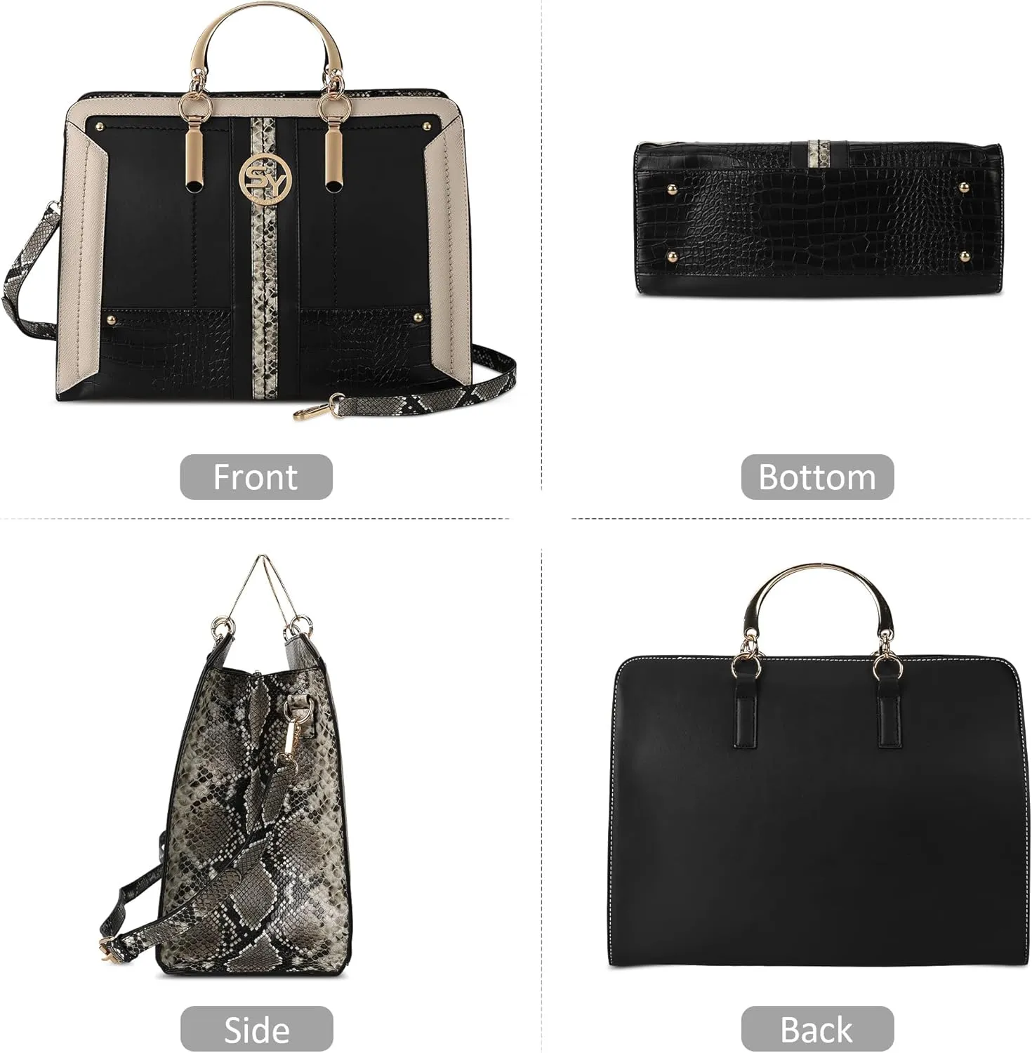 Women Fashion Handbags Color Block Ladies Shoulder Bag Casual