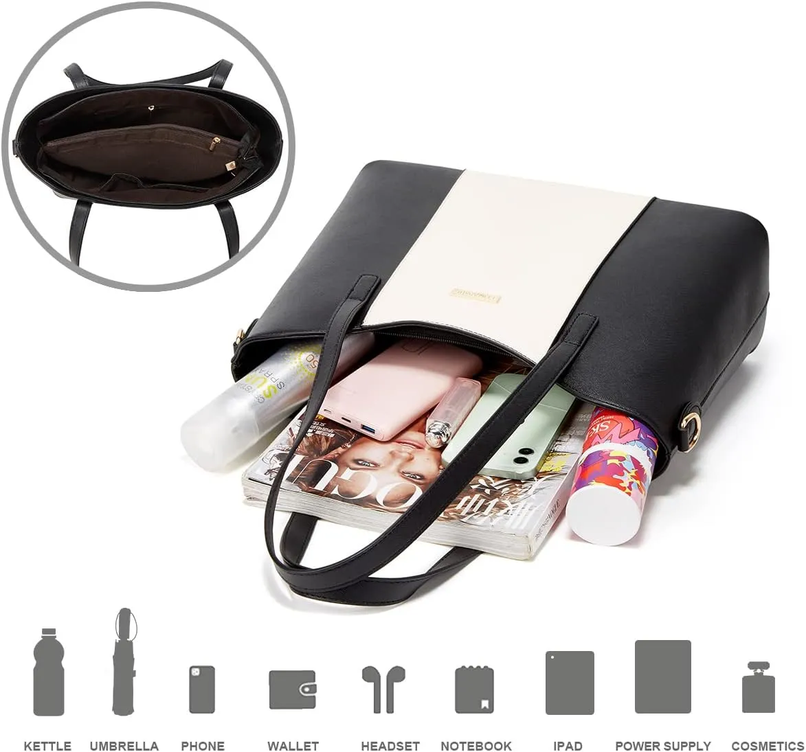Women Fashion Handbags Wallet Tote Bag Shoulder Bag Top Handle Satchel Purse Set 4pcs