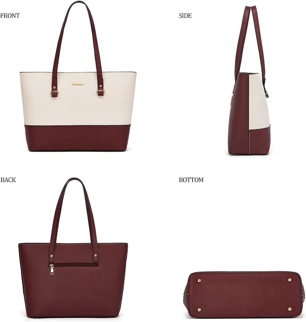 Women Fashion Handbags Wallet Tote Bag Shoulder Bag Top Handle Satchel Purse Set 4pcs