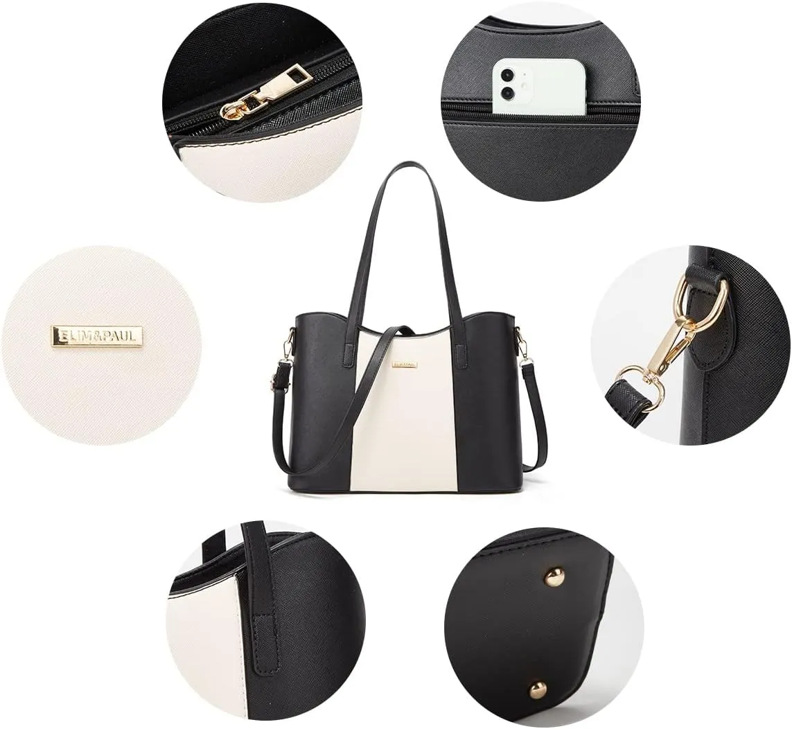 Women Fashion Handbags Wallet Tote Bag Shoulder Bag Top Handle Satchel Purse Set 4pcs