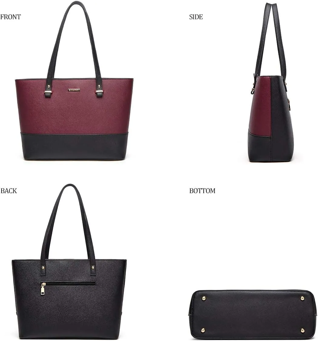 Women Fashion Handbags Wallet Tote Bag Shoulder Bag Top Handle Satchel Purse Set 4pcs