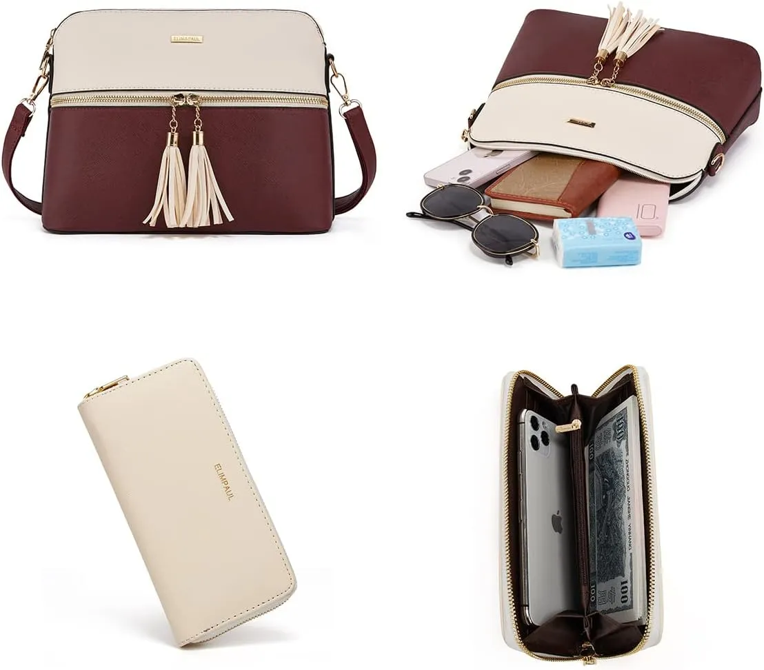 Women Fashion Handbags Wallet Tote Bag Shoulder Bag Top Handle Satchel Purse Set 4pcs