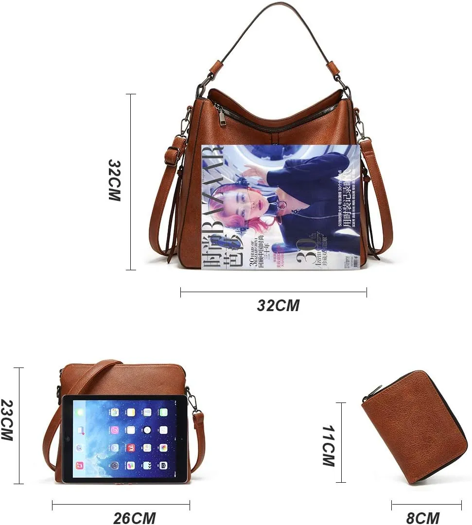 Women Fashion Handbags Wallet Tote Bag Shoulder Bag Top Handle Satchel Purse Set