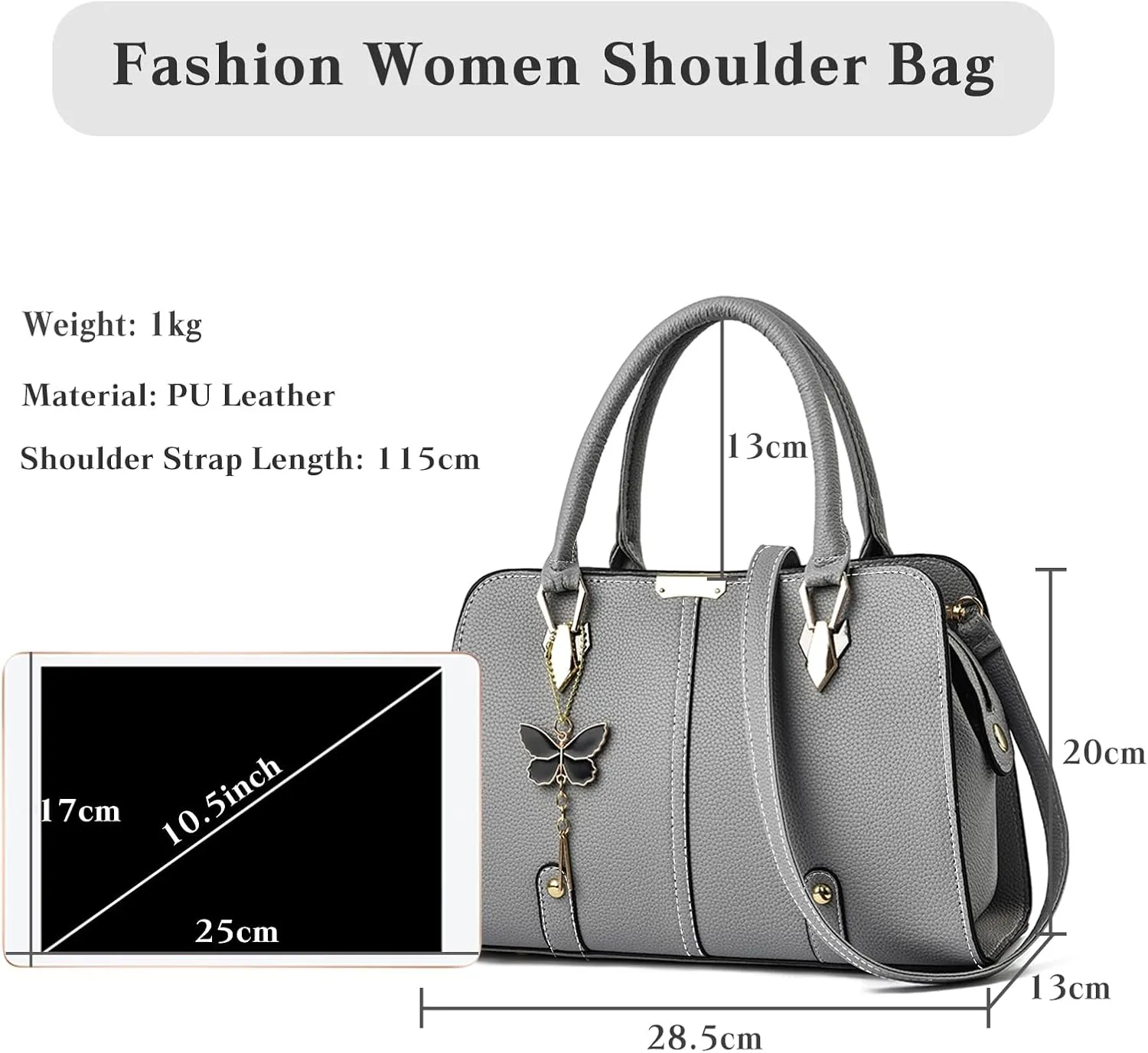Women Handbag Tote PU Leather Shoulder Crossbody Waterproof Satchel