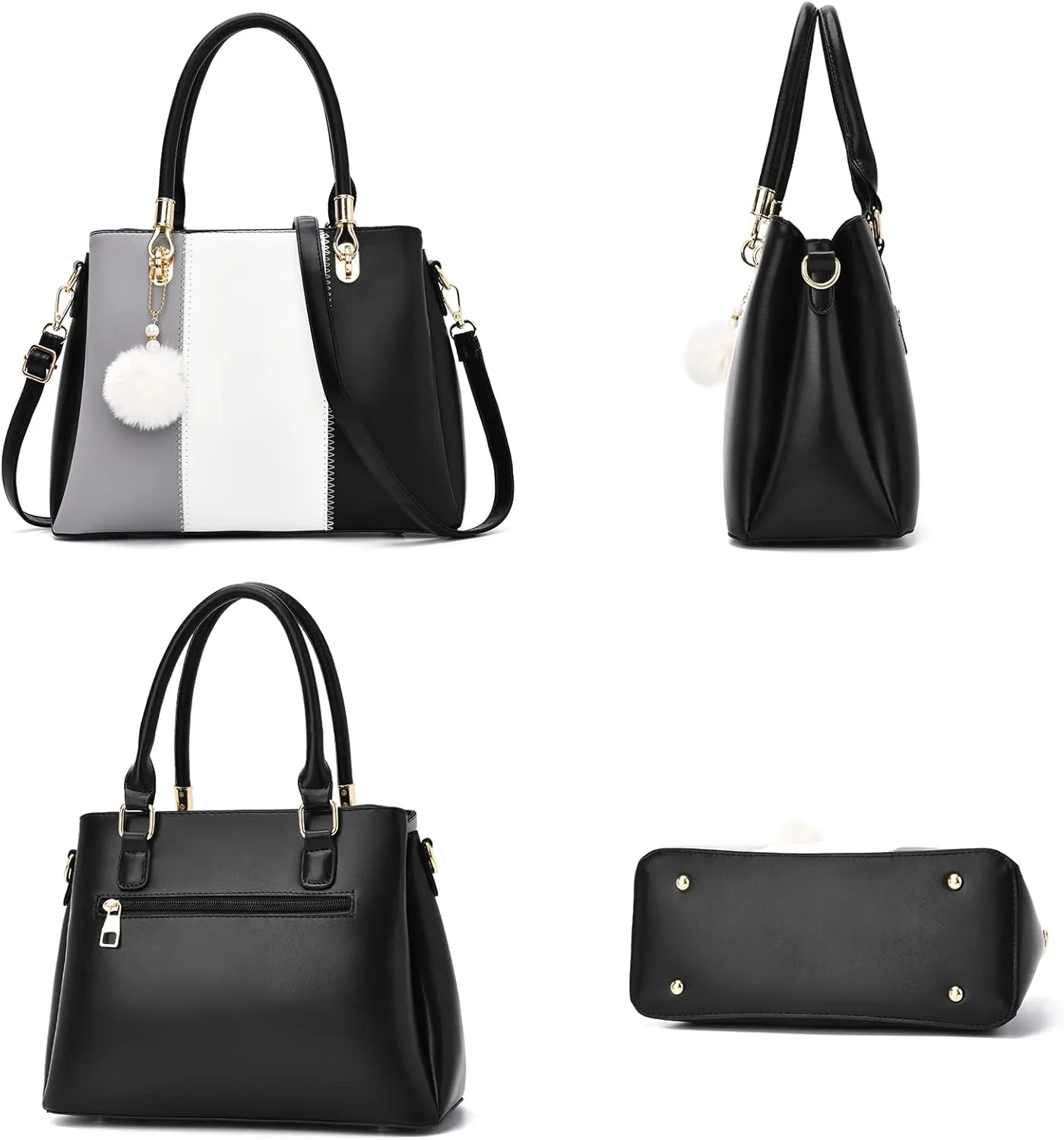 Women Handbags Large Tote Shoulder Bag Crossbody Bag for Women Color Stitching Top Handle Satchel Hobo 2pcs Purse Set