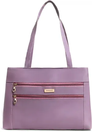 Women Leather Tote Bag, Classic Unlined Design, Interior and Exterior Pockets, Stylish, Lightweight for casual