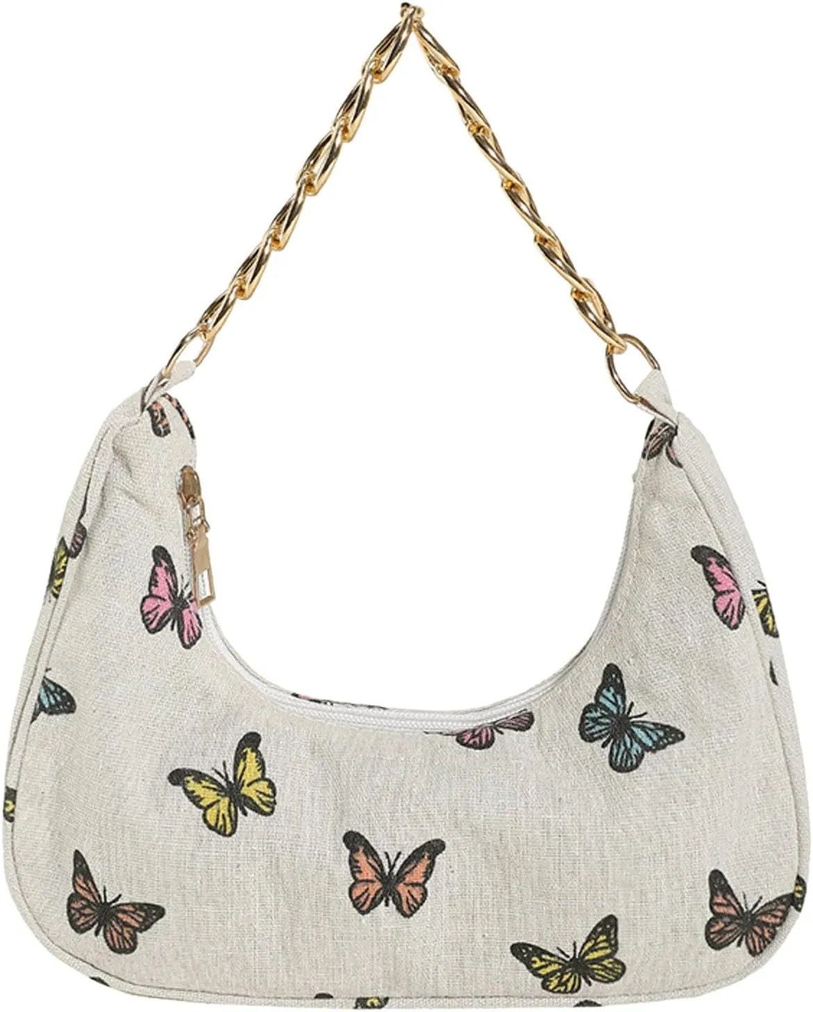 Women Shoulder Bag Fashionable New Pattern Flower Print Cute Daily Zipper Handbag Shoulder Tote Bag (Yellow, One Size)