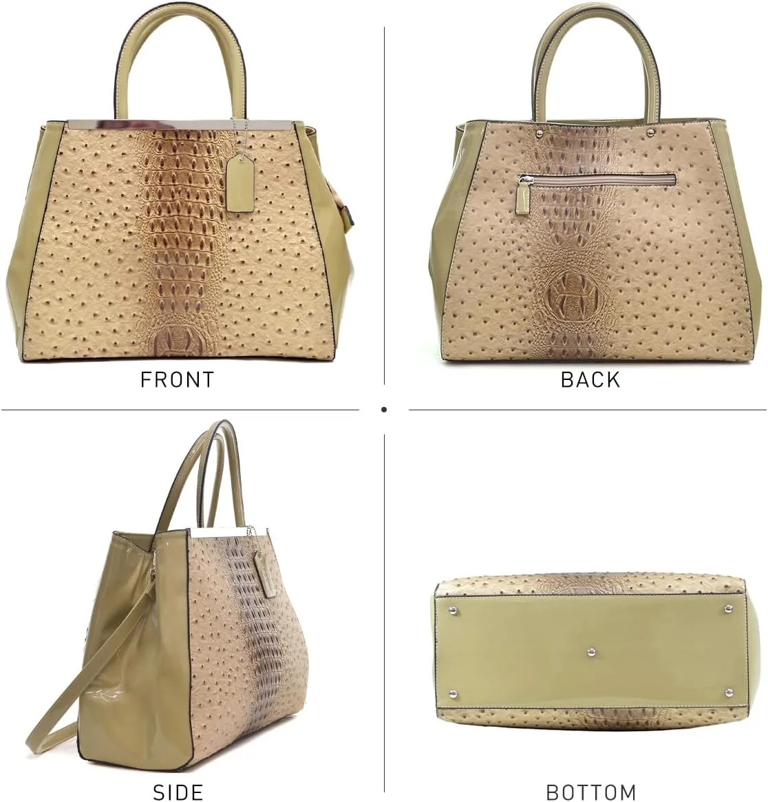 Women Zip-Around Medium Dome Satchel Purse Recycled Synthetic Leather Shoulder Bag Boho Aztec Handbags