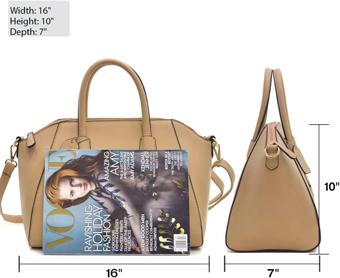 Women Zip-Around Medium Dome Satchel Purse Recycled Synthetic Leather Shoulder Bag Boho Aztec Handbags