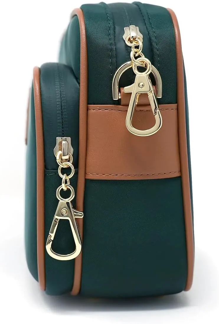 Womens Anti-Theft Water-Proof Travel Crossbody Bag with Locking Clasps Chain Strap