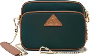 Womens Anti-Theft Water-Proof Travel Crossbody Bag with Locking Clasps Chain Strap