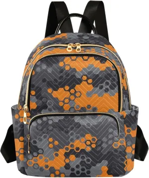 Women's Fashion Backpack Hexagonal Camouflage Purse Multipurpose Design Handbags Shoulder Bag Travel bag