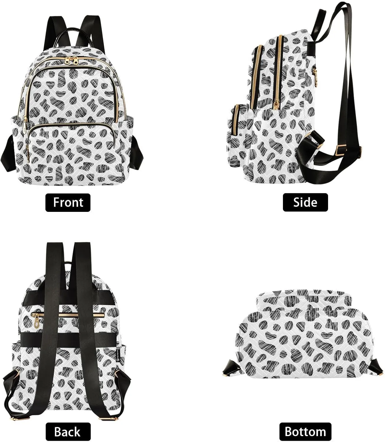 Women's Fashion Backpack Milk Cow Print Purse Multipurpose Design Handbags Shoulder Bag Travel bag