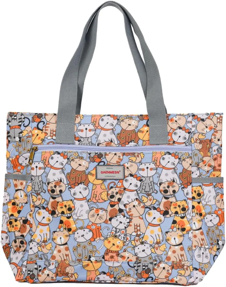 Women's Lightweight Waterproof Tote Bag Durable Designer Handbag with Zipper Travel Commute Everyday Use