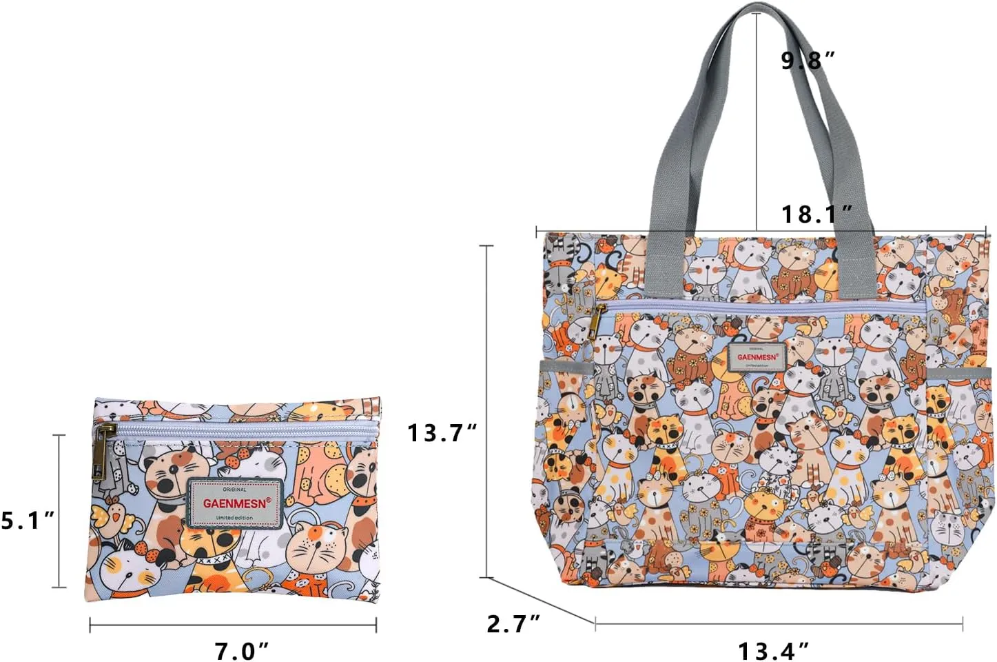 Women's Lightweight Waterproof Tote Bag Durable Designer Handbag with Zipper Travel Commute Everyday Use