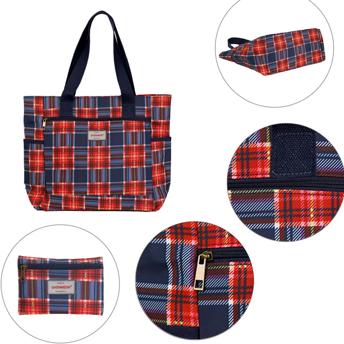 Women's Lightweight Waterproof Tote Bag Durable Designer Handbag with Zipper Travel Commute Everyday Use