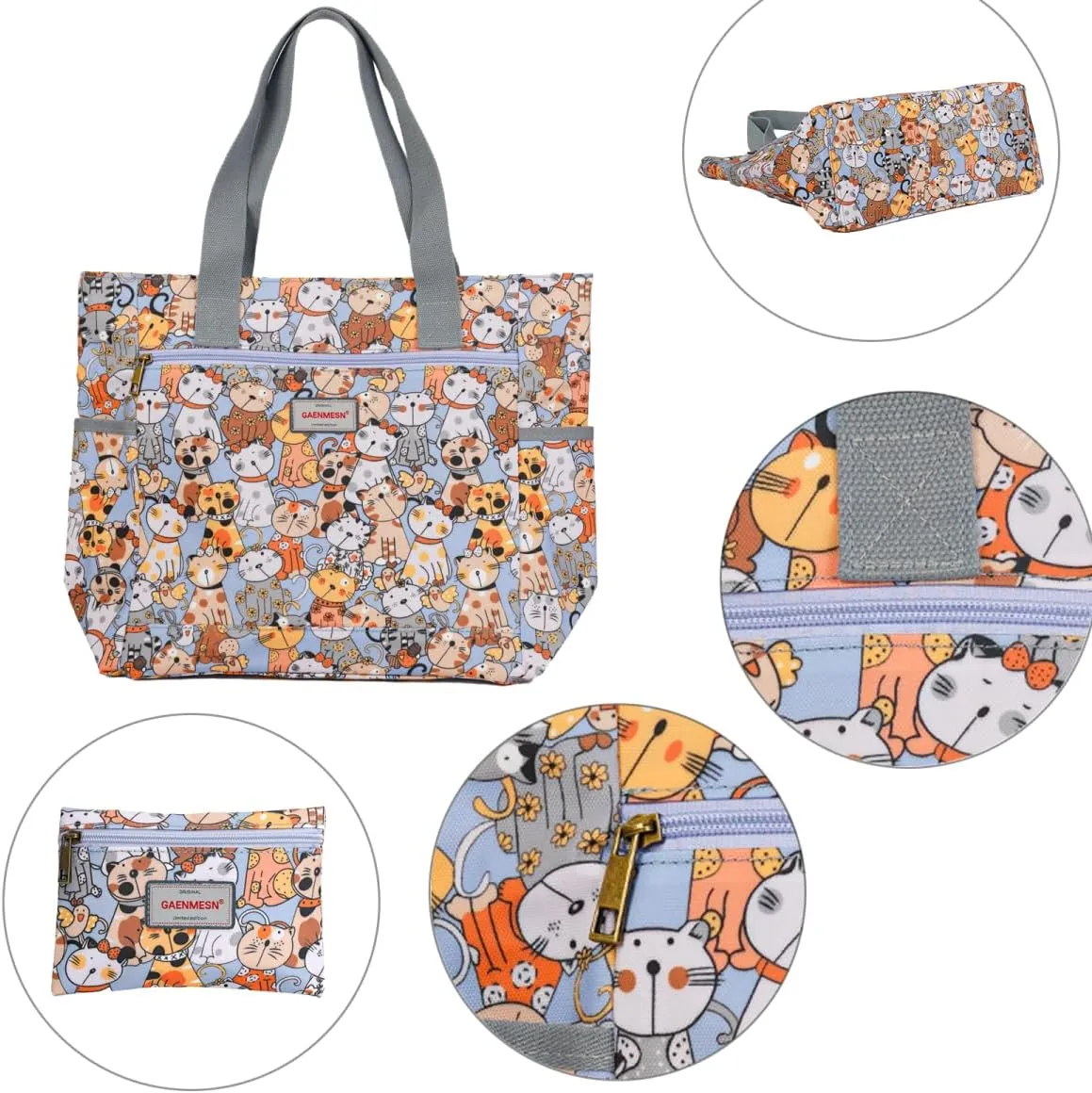 Women's Lightweight Waterproof Tote Bag Durable Designer Handbag with Zipper Travel Commute Everyday Use