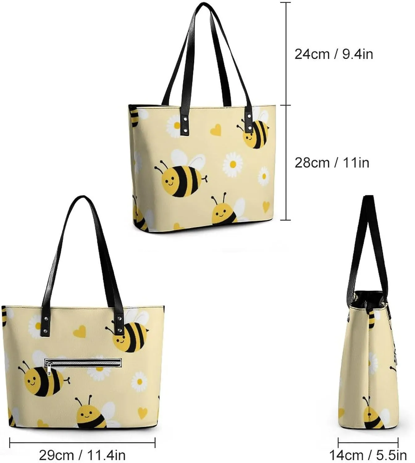 Women's Portable Tote Bag Trendy Modern Leather Handbag For Work Weekend