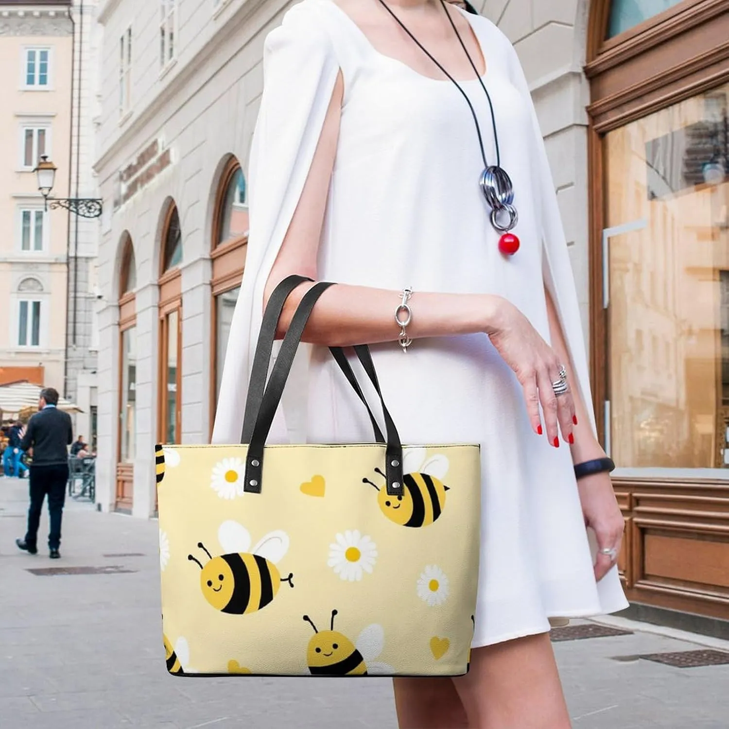 Women's Portable Tote Bag Trendy Modern Leather Handbag For Work Weekend