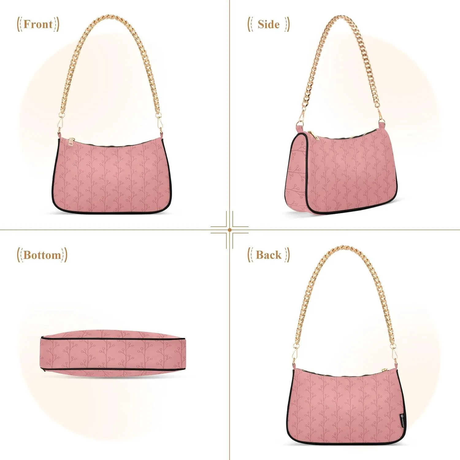 Women's Shoulder Handbags Chain Shoulder Brace for Women Bag Botanical Print Ladies Vacation Handbags Tote Purse,Multi1
