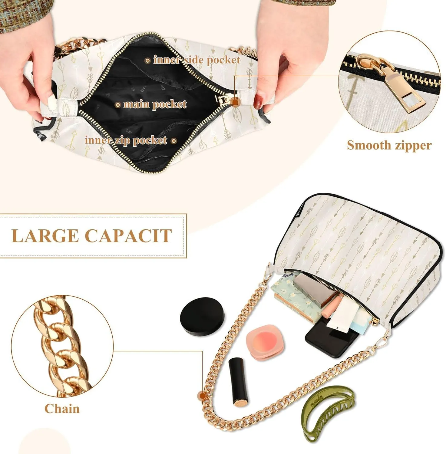 Women's Shoulder Handbags Chain Shoulder Brace for Women Bag Partysu Print Ladies Vacation Handbags Tote Purse,Multi1