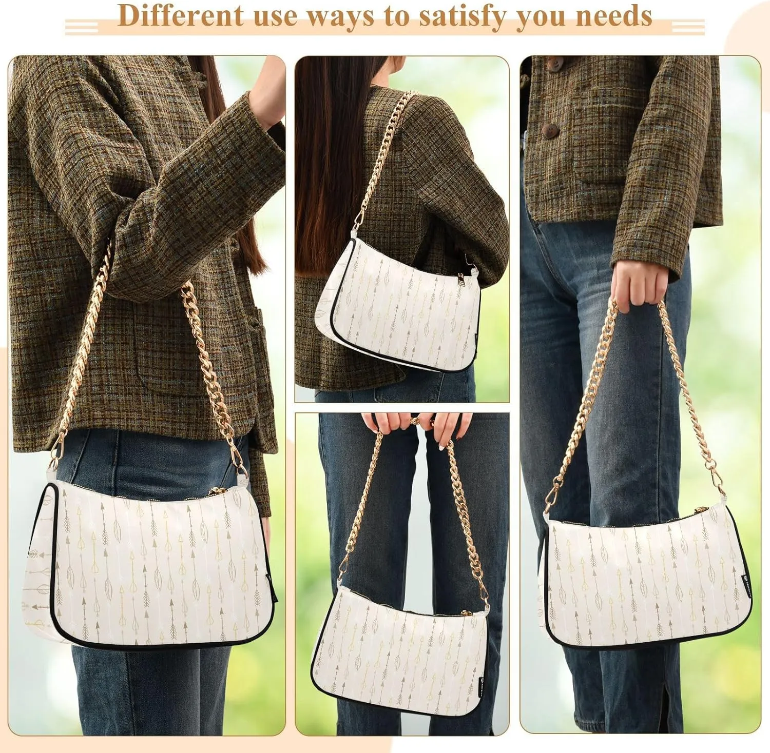 Women's Shoulder Handbags Chain Shoulder Brace for Women Bag Partysu Print Ladies Vacation Handbags Tote Purse,Multi1