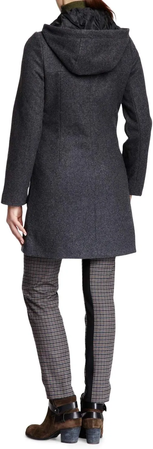 Women's Wool Blend Coat Long Sleeve Zip Up Overcoat Jacket