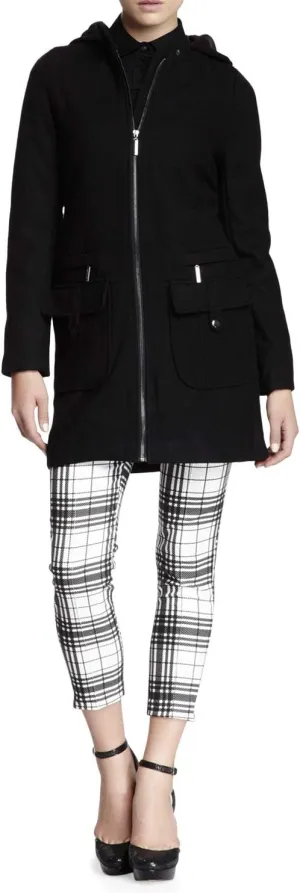 Women's Wool Blend Coat Long Sleeve Zip Up Overcoat Jacket
