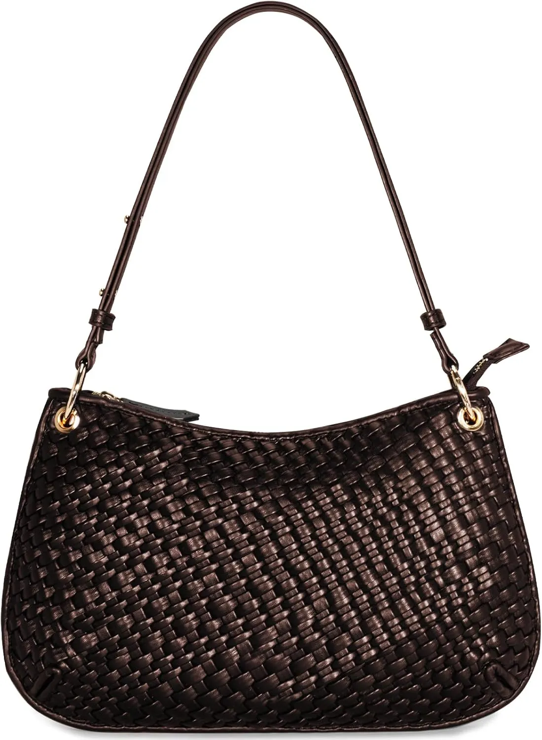Woven Bag for Women, Small Hobo Purse, Fashion Shoulder Tote, PU Leather Handmade