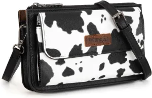 Wrangler RFID Crossbody Wallet Purse Vegan Leather Small Purses for Women with Phone Pocket and Adjustable Strap