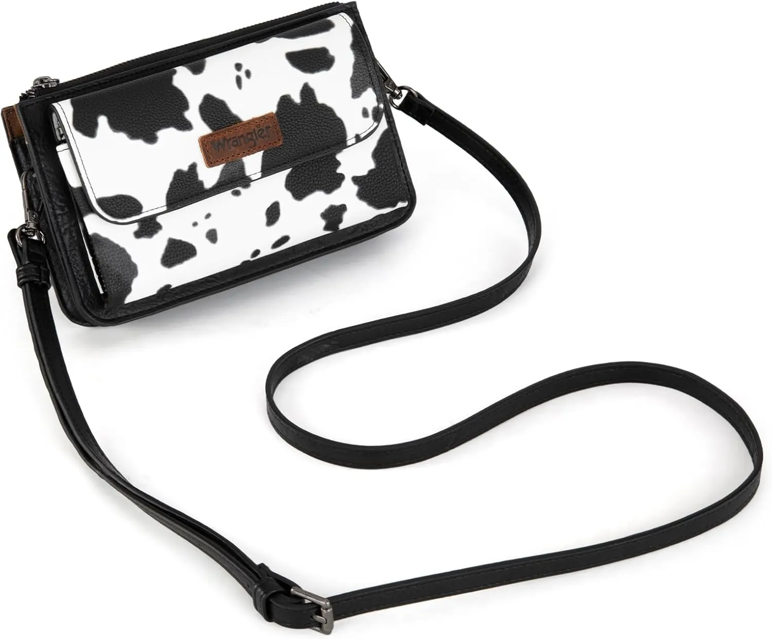 Wrangler RFID Crossbody Wallet Purse Vegan Leather Small Purses for Women with Phone Pocket and Adjustable Strap