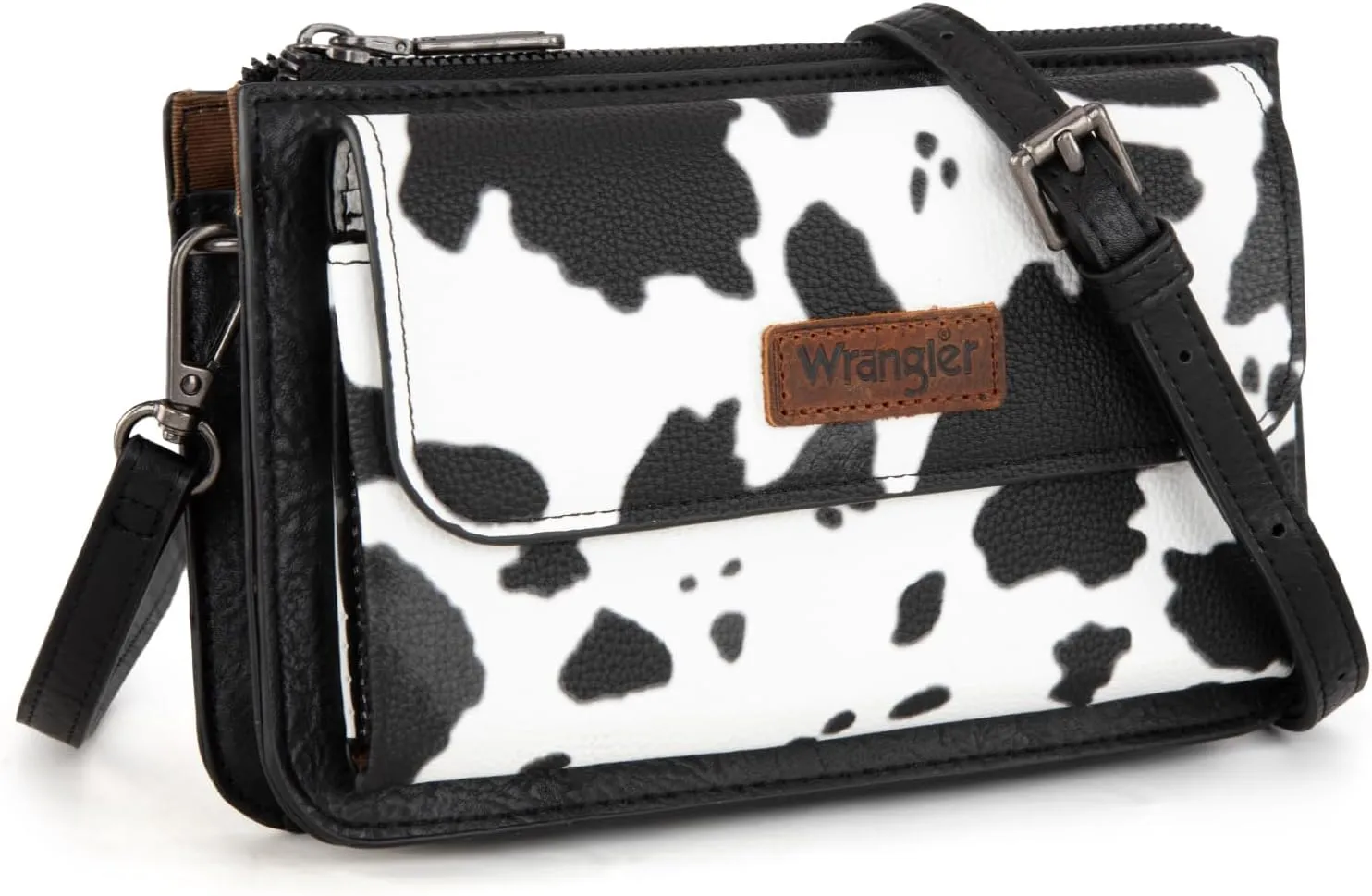 Wrangler RFID Crossbody Wallet Purse Vegan Leather Small Purses for Women with Phone Pocket and Adjustable Strap