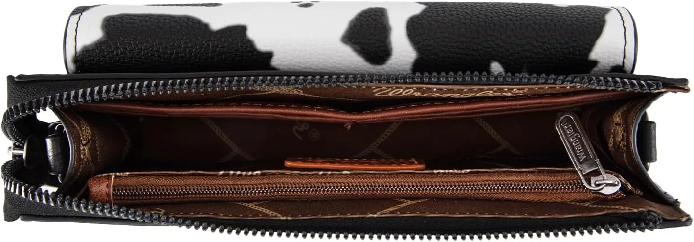 Wrangler RFID Crossbody Wallet Purse Vegan Leather Small Purses for Women with Phone Pocket and Adjustable Strap