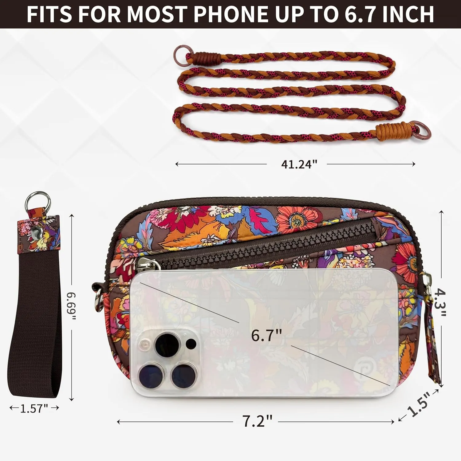Wristlet Clutch Wallet Purse for Women, RFID Blocking,Credit Card Holder Phone Organizer for Travel or work