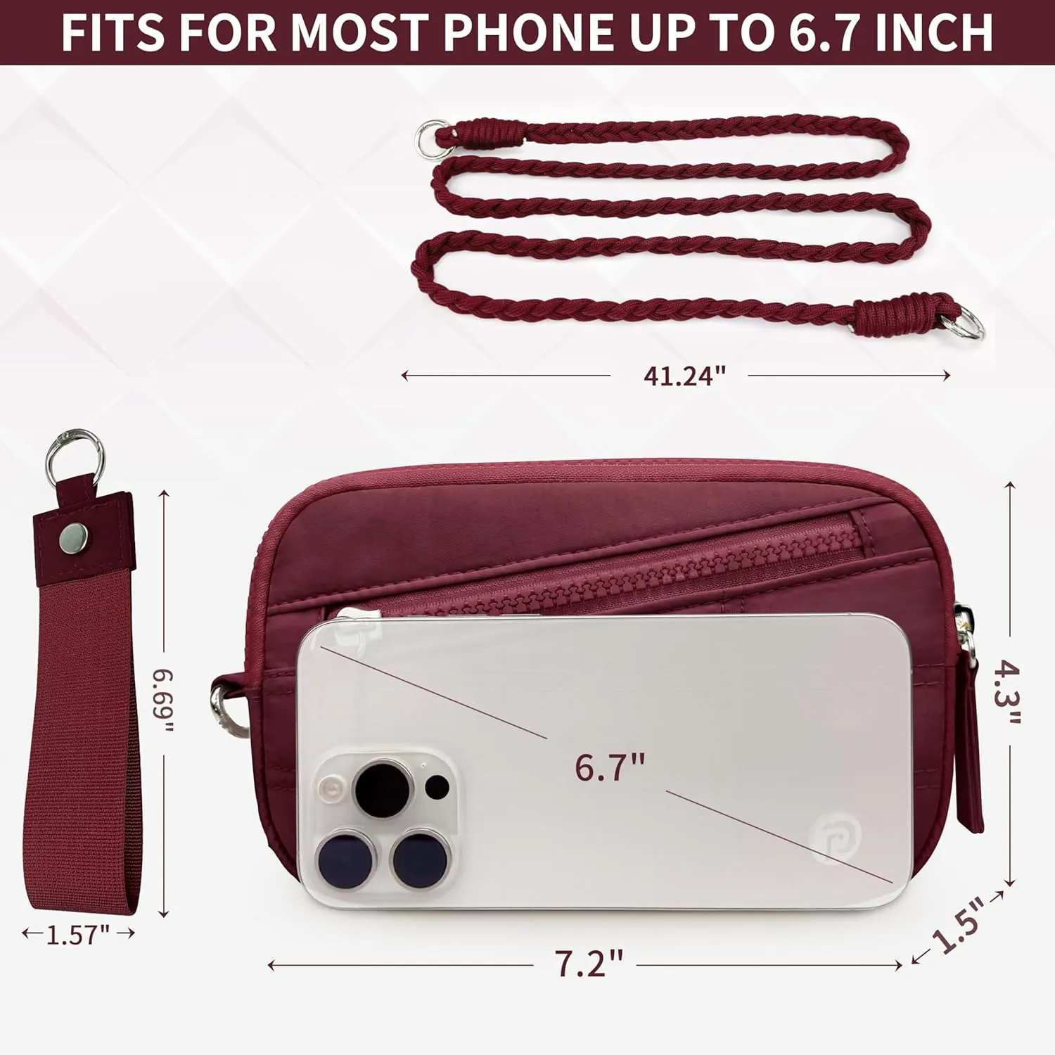 Wristlet Clutch Wallet Purse for Women, RFID Blocking,Credit Card Holder Phone Organizer for Travel or work