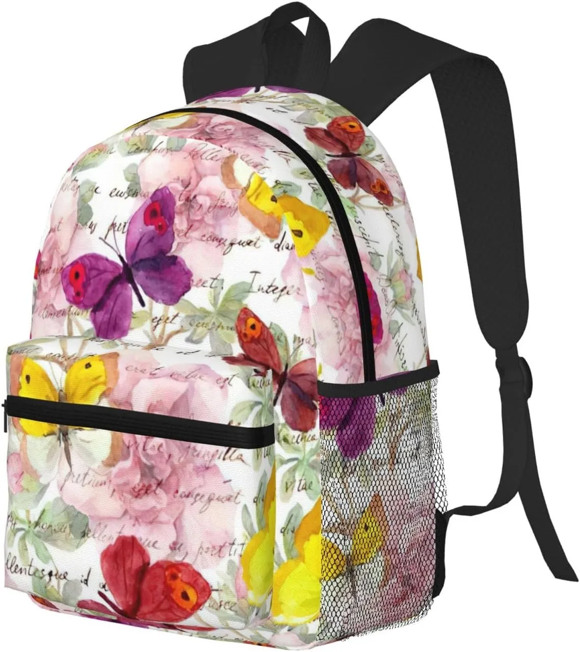WURTON Butterfly Print Backpacks Casual,Pacious Compartments,Work,Travel,Outdoor Activities Unisex Daypacks