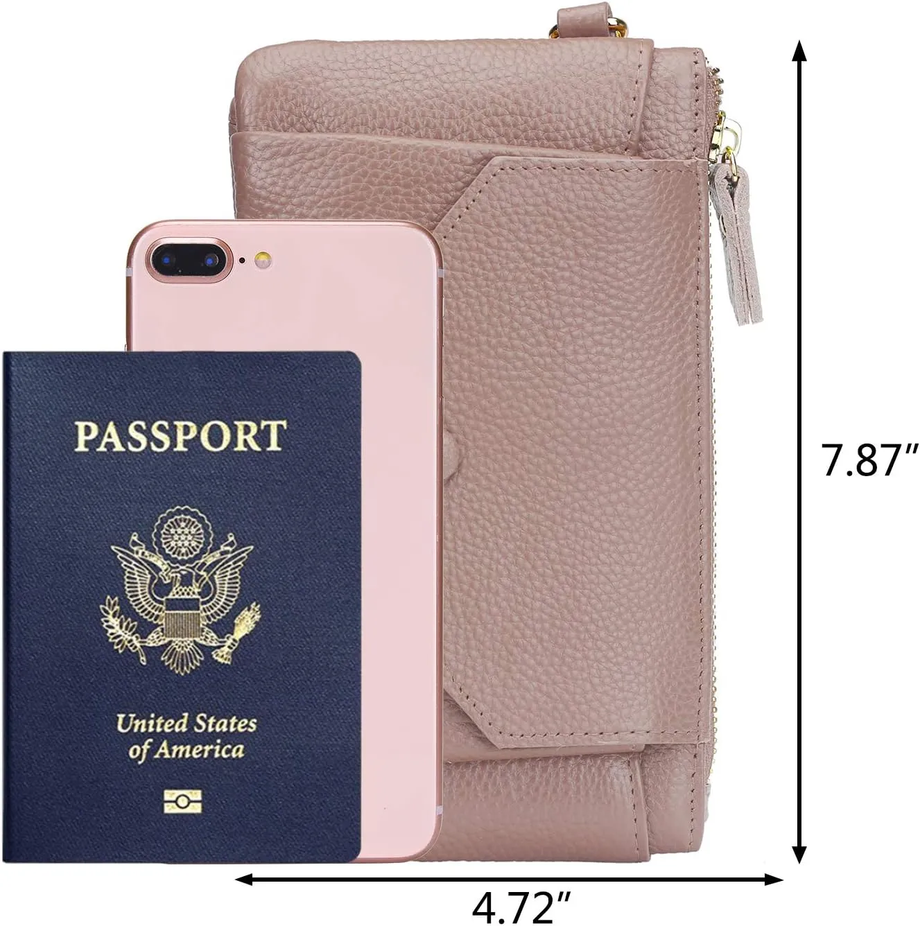 YALUXE Women's Genuine Leather Wristlet Handbags Envelope Style Cell Phone Purse Card Holder Clutch Wallet