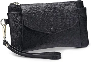 YALUXE Women's Genuine Leather Wristlet Handbags Envelope Style Cell Phone Purse Card Holder Clutch Wallet