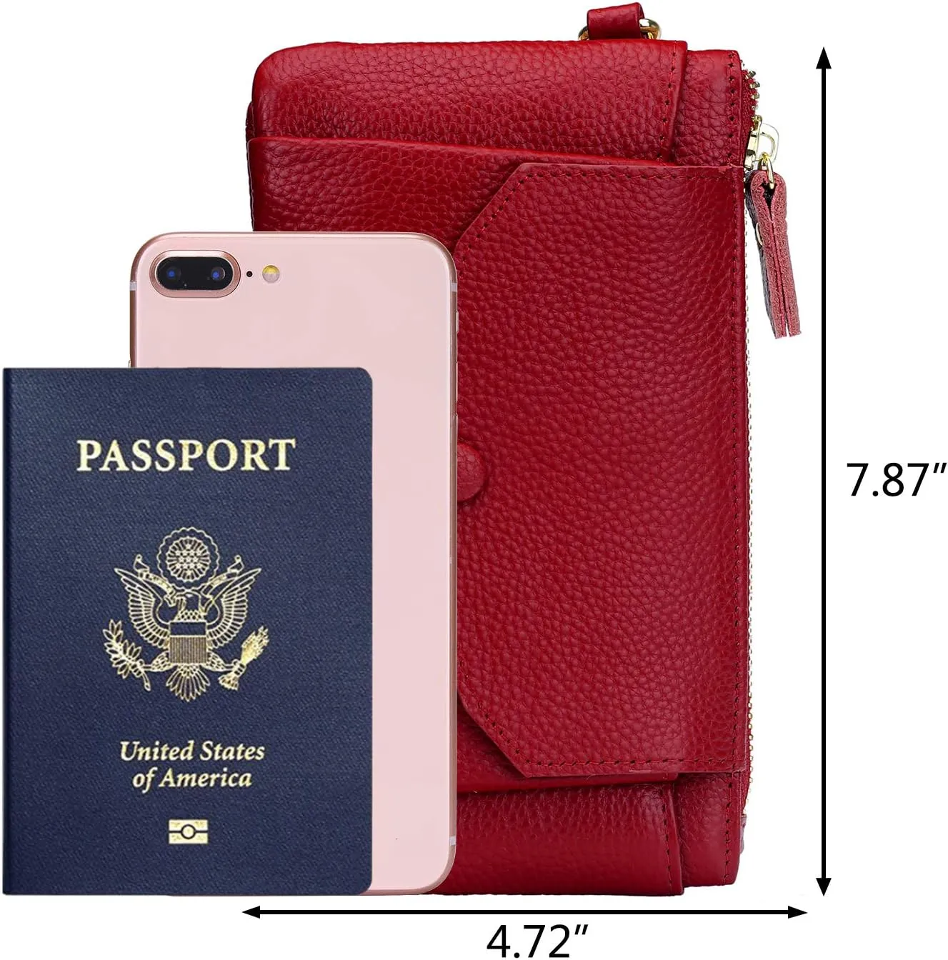 YALUXE Women's Genuine Leather Wristlet Handbags Envelope Style Cell Phone Purse Card Holder Clutch Wallet